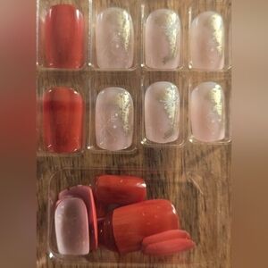 Gold and Pink | Snowflake Nail Set